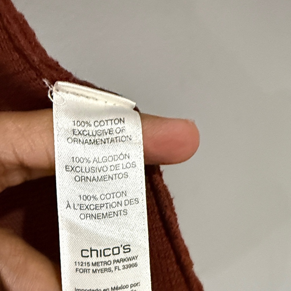 Chico's Rich Brown Cardigan with Beaded Detail long gorgeous - Picture 5 of 9